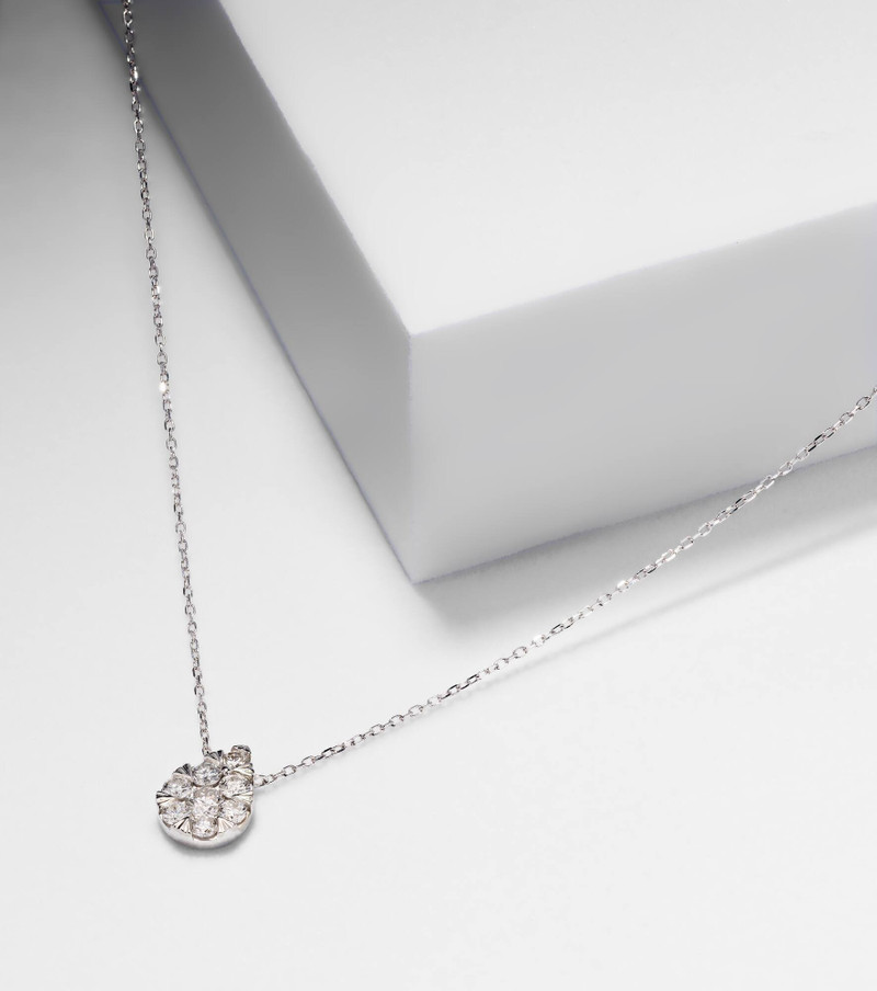 Floating 18kt white gold necklace with diamonds 5
