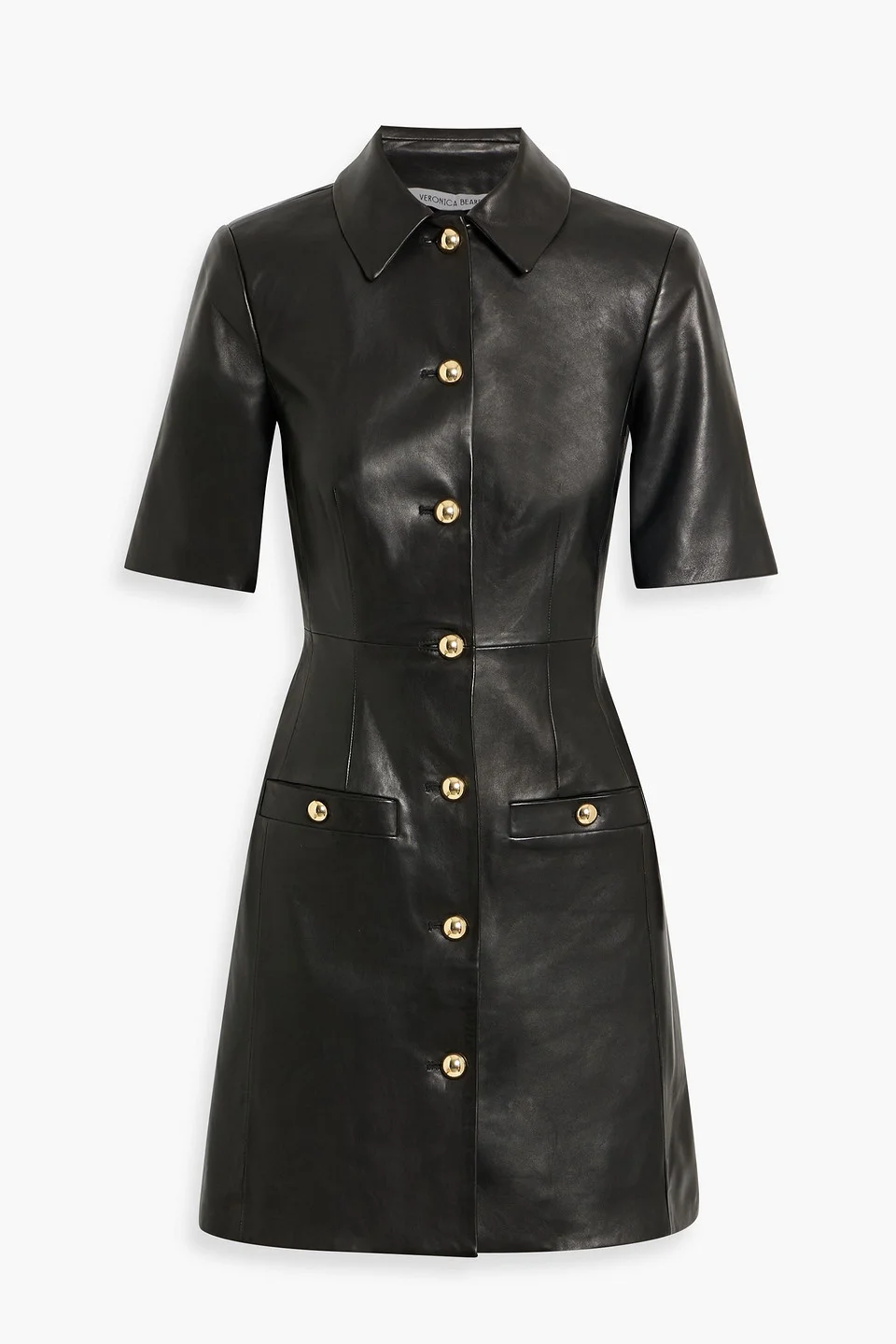 Paige leather mini shirt dress - 1