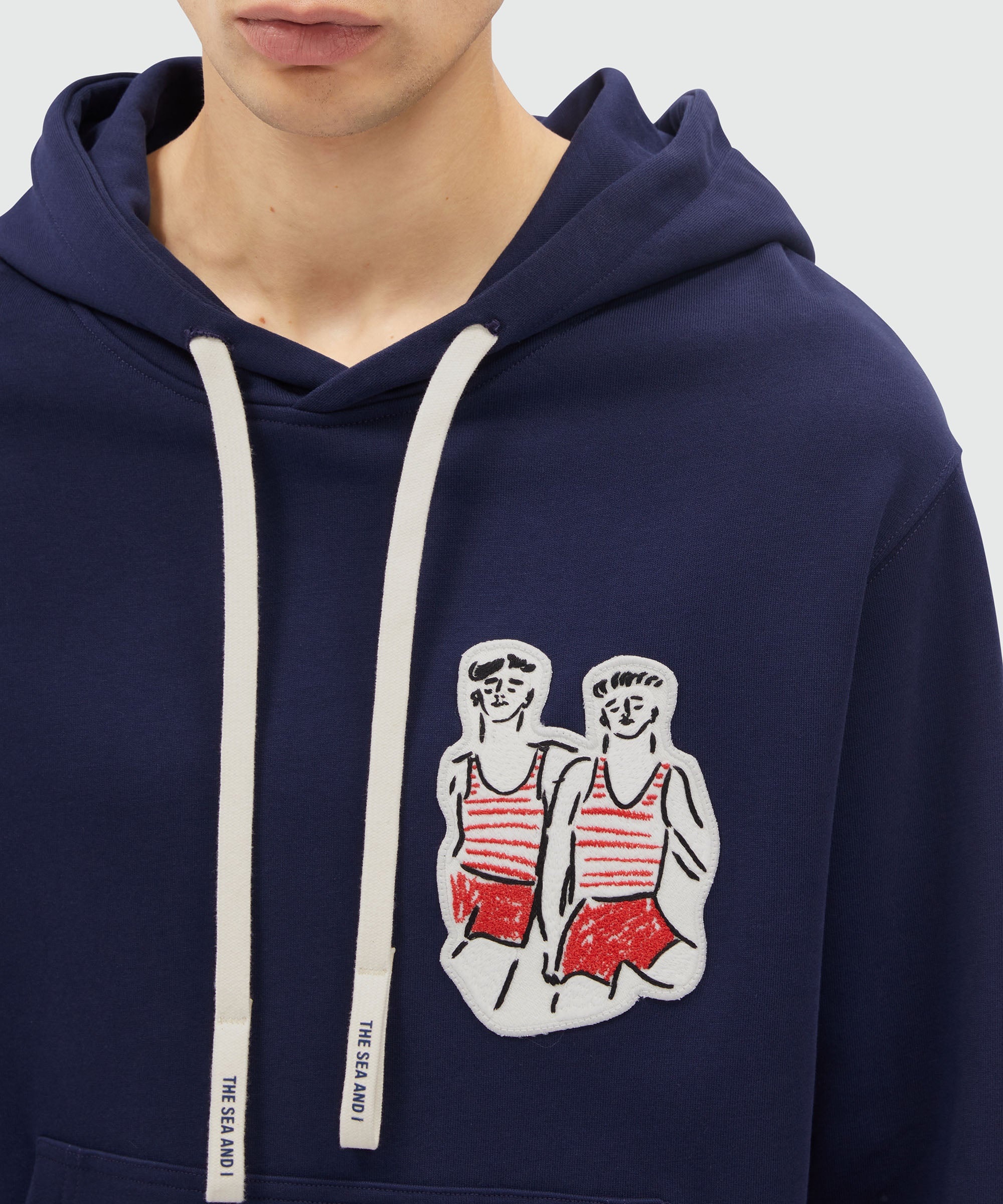 Blue jersey sweatshirt with Luke Edward Hall x MSGM graphics - 5