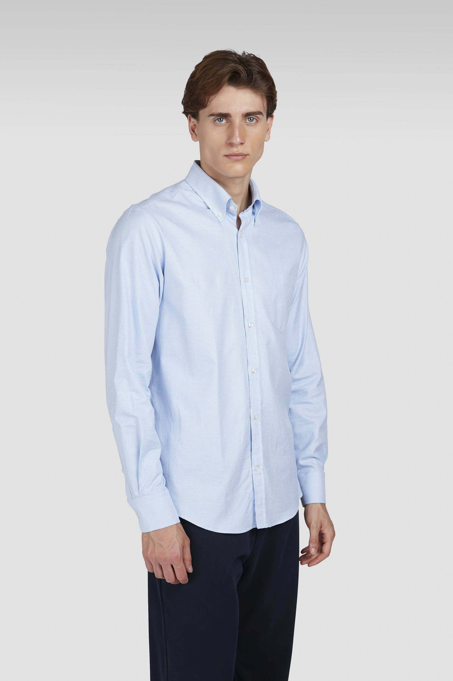 COTTON SHIRT WITH HOUNDSTOOTH PATTERN - 6