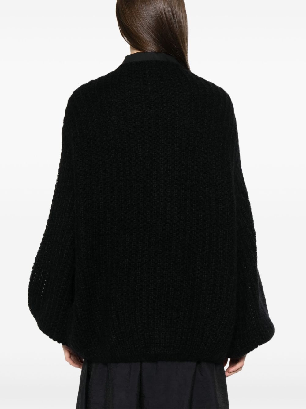 puff-sleeve cardigan - 4