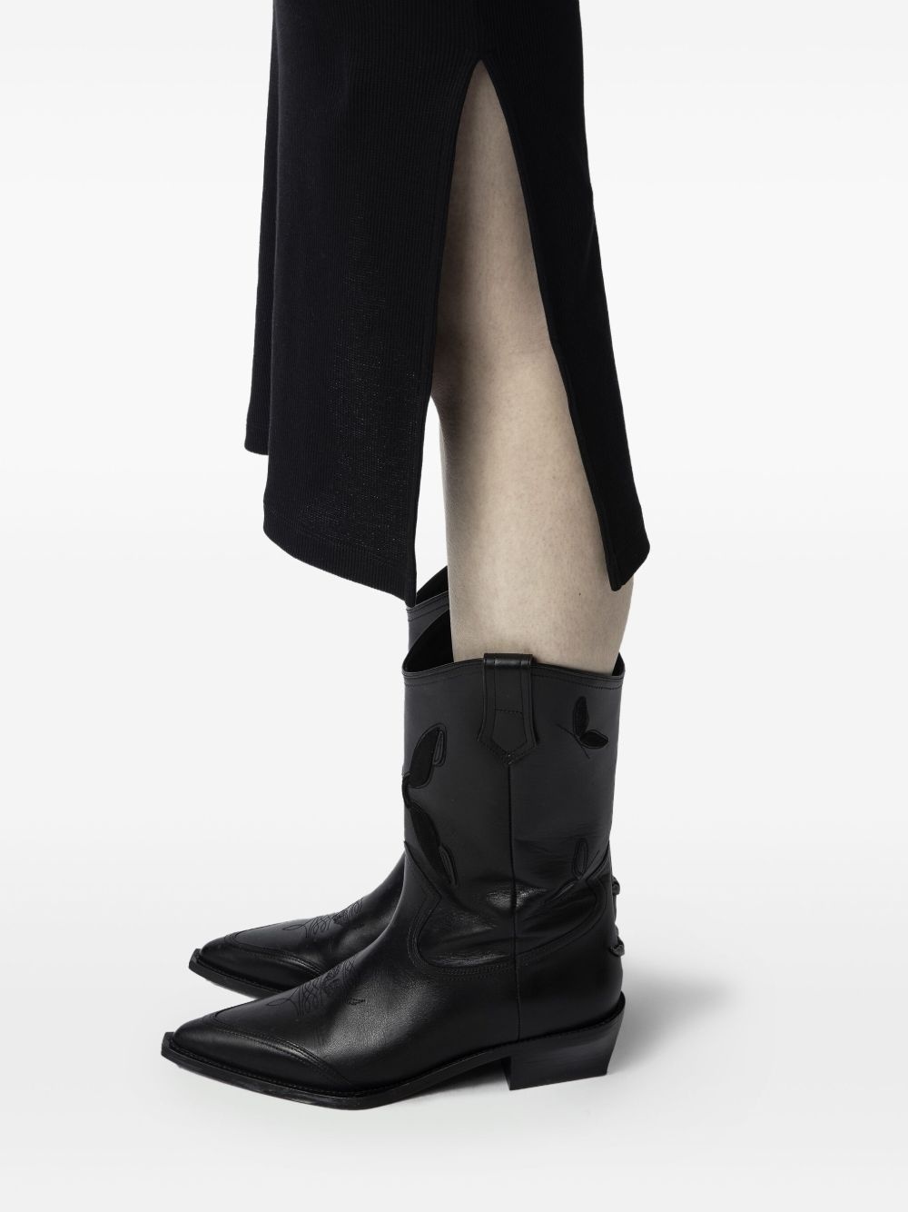 fine-ribbed midi dress - 6