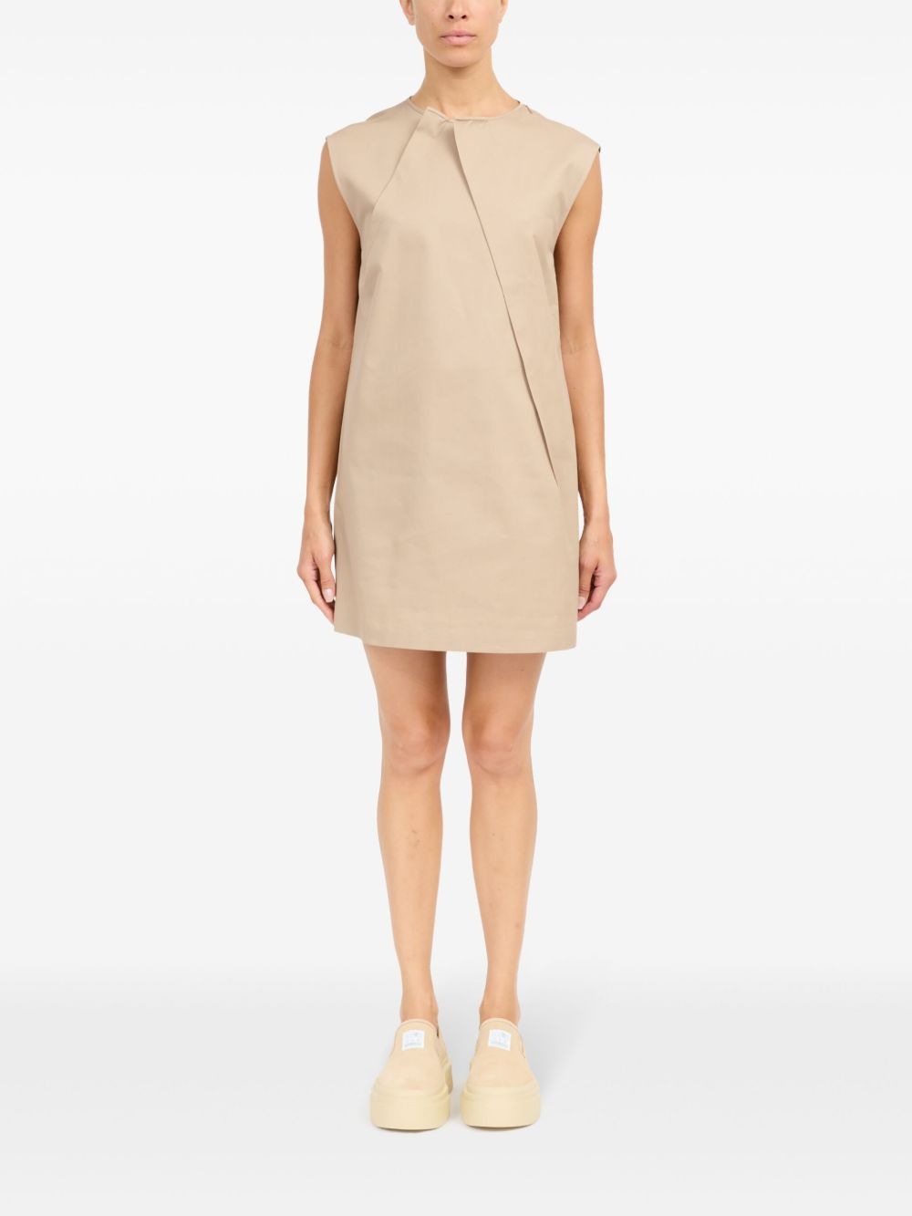 pleat-detail cap sleeved dress - 2