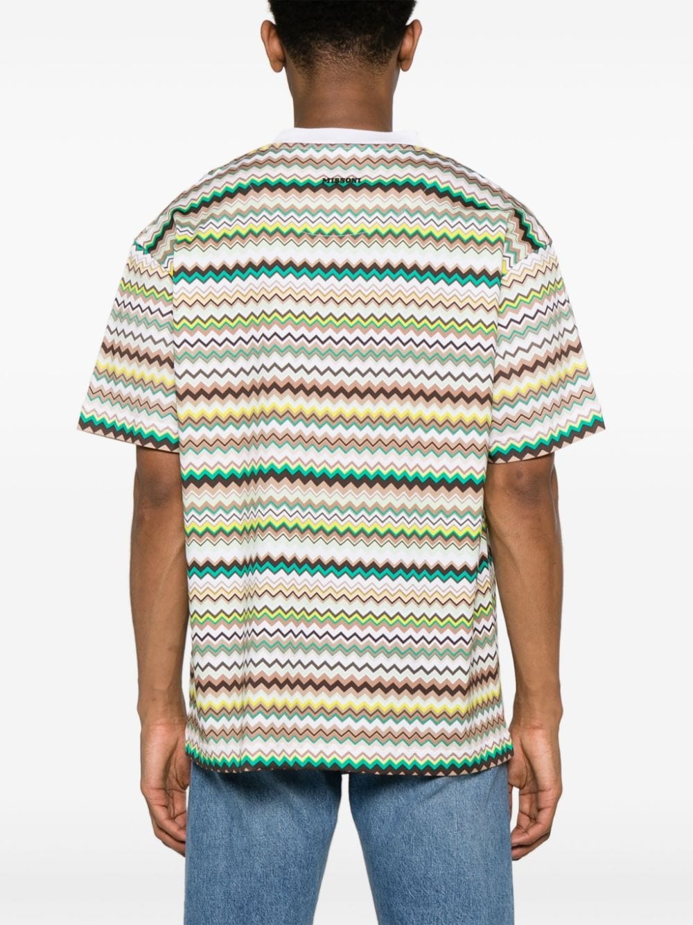 zigzag-print cotton T-shirt - 4