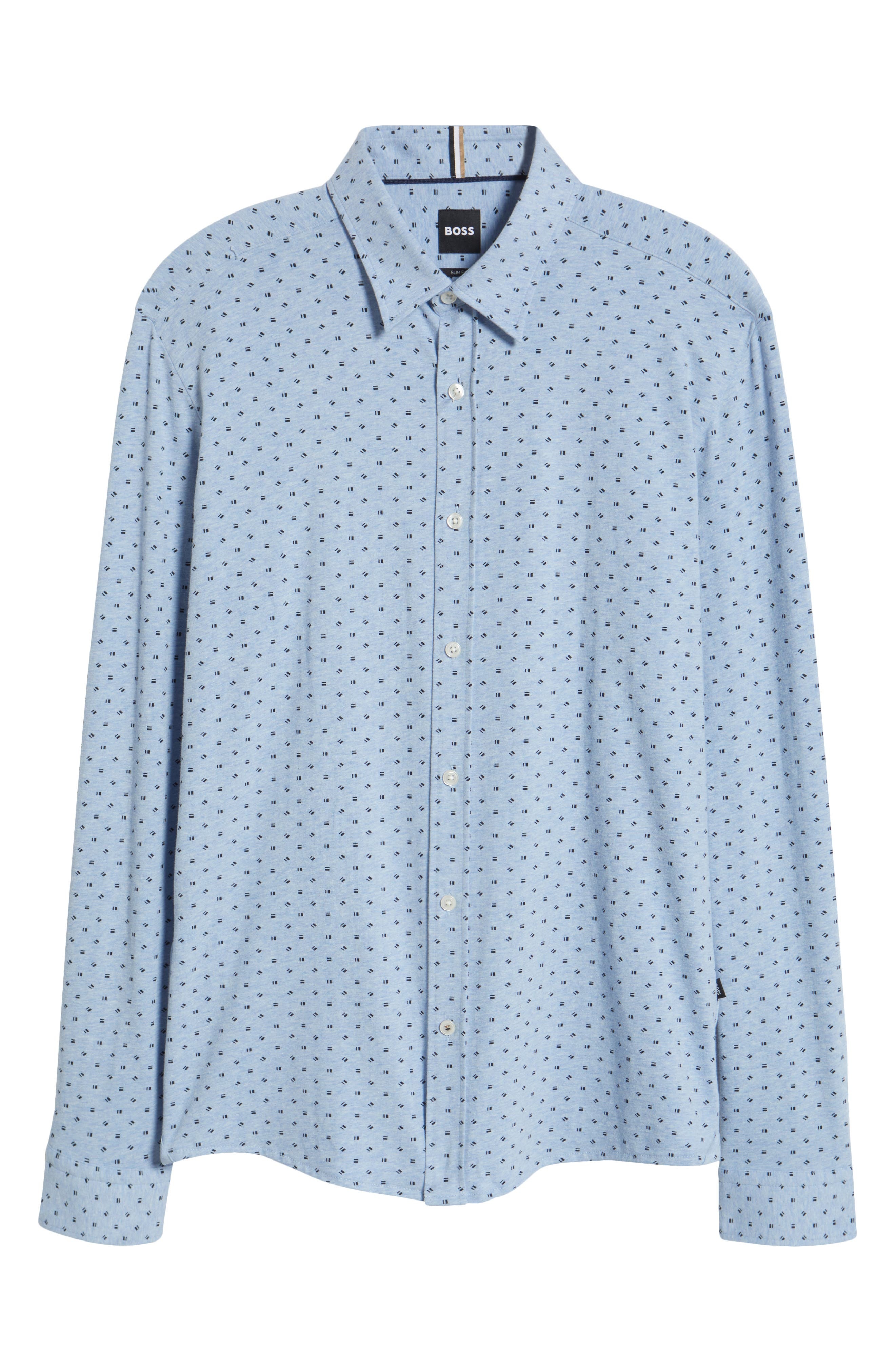BOSS Roan Kent Stretch Cotton Button-Up Shirt in Light Blue at Nordstrom - 6