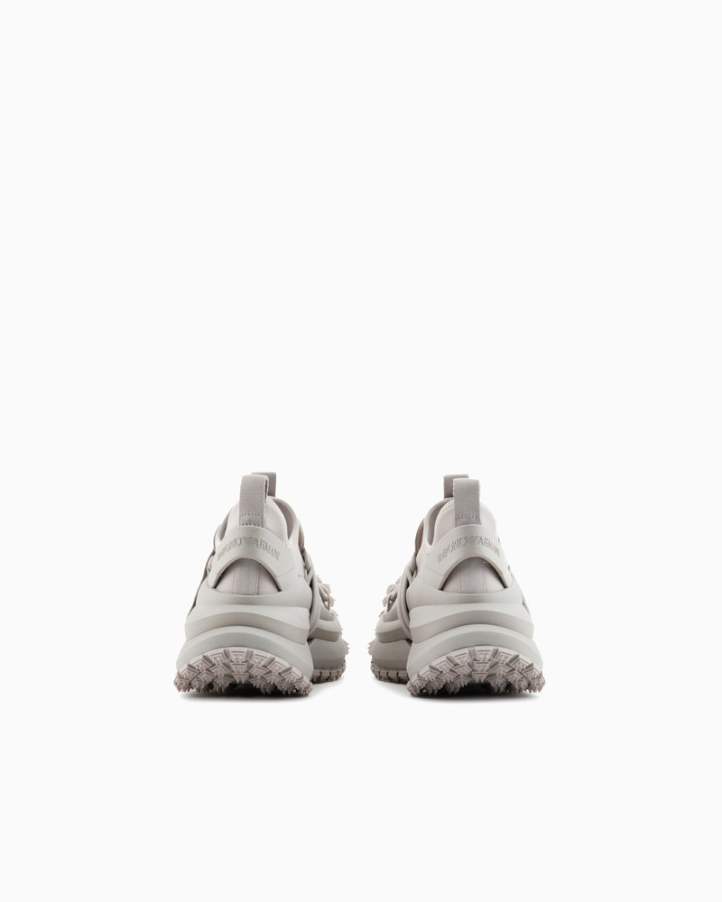 EMPORIO ARMANI Nylon sneakers with scuba details and drawstring outlook