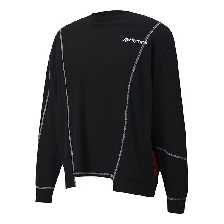 PUMA x ATTEMPT Crossover Casual Round Neck Contrasting Colors Long Sleeves Black 598272-01 - 1