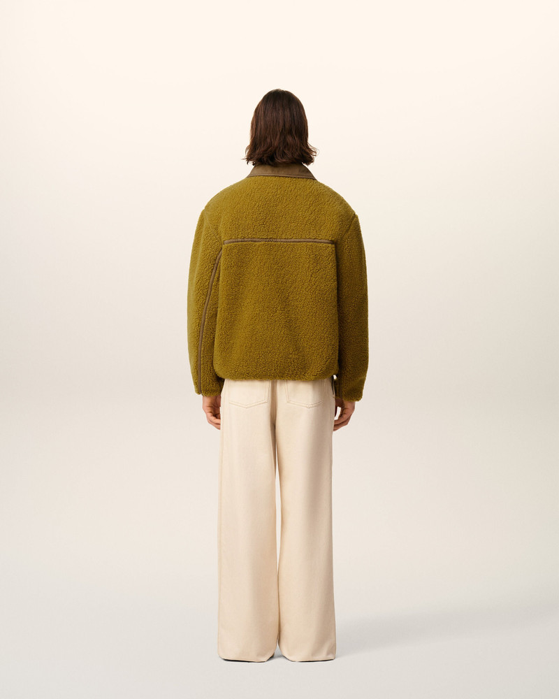 GREEN FLEECE ZIPPED JACKET 5