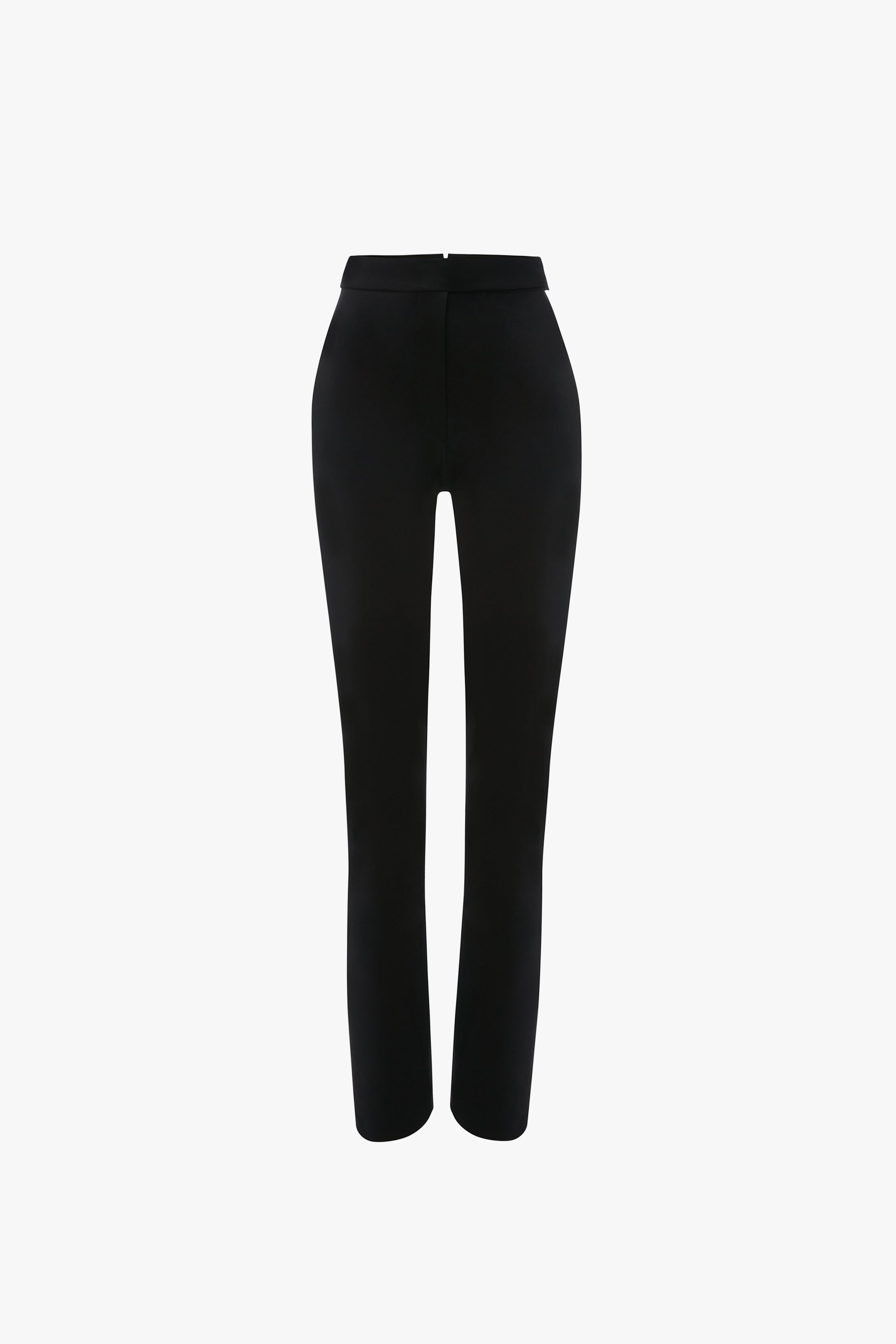High Waisted Ponti Trouser in Black - 1