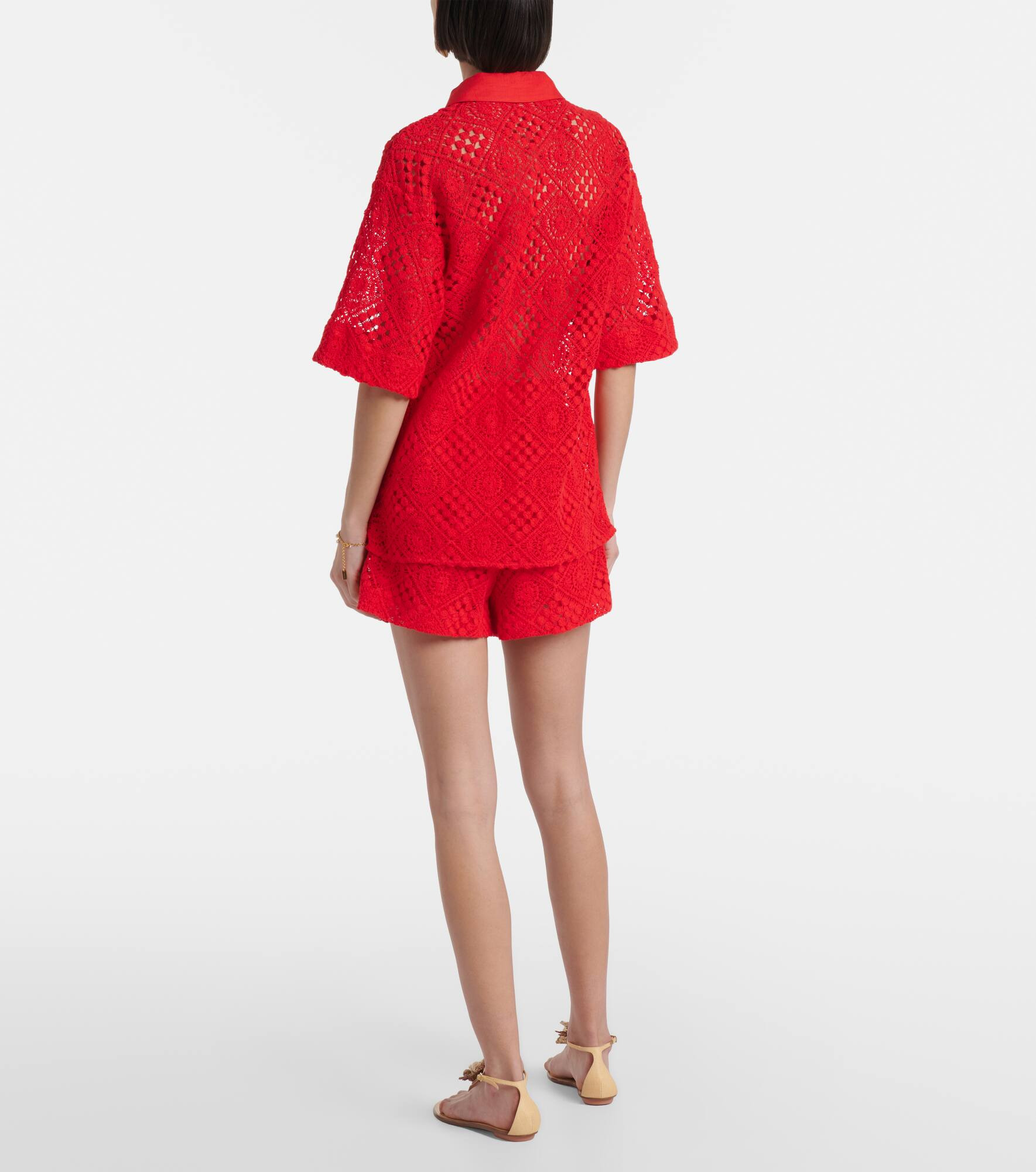 Rayure cotton-blend crochet shirt - 3