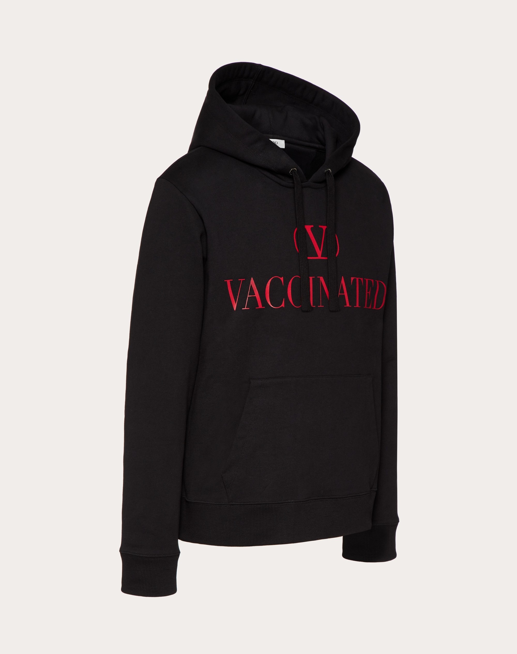 HOODED SWEATSHIRT WITH (V) VACCINATED PRINT - 2