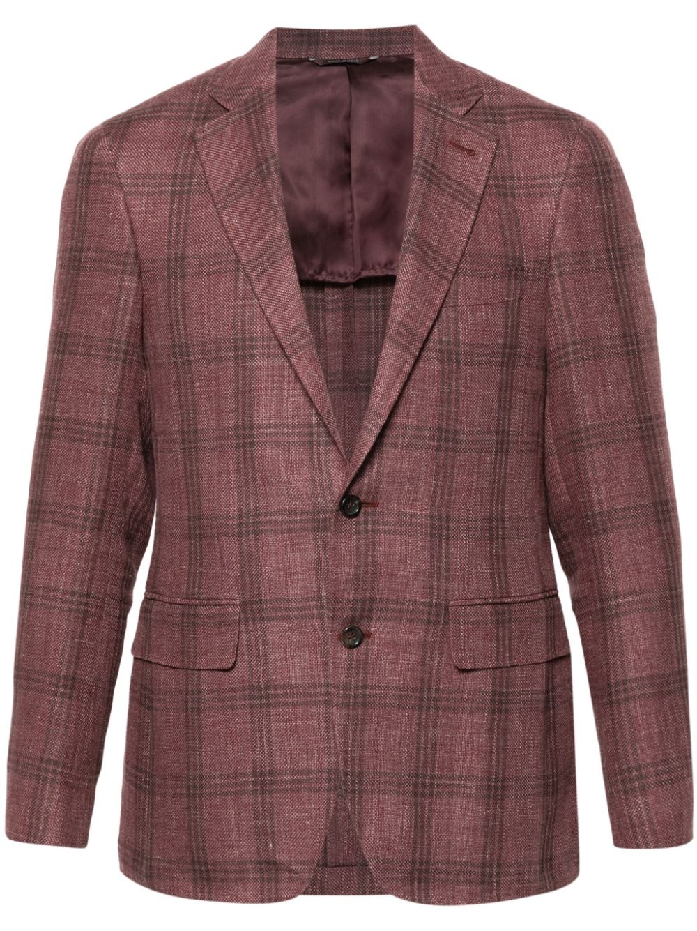 single-breasted checked blazer - 1