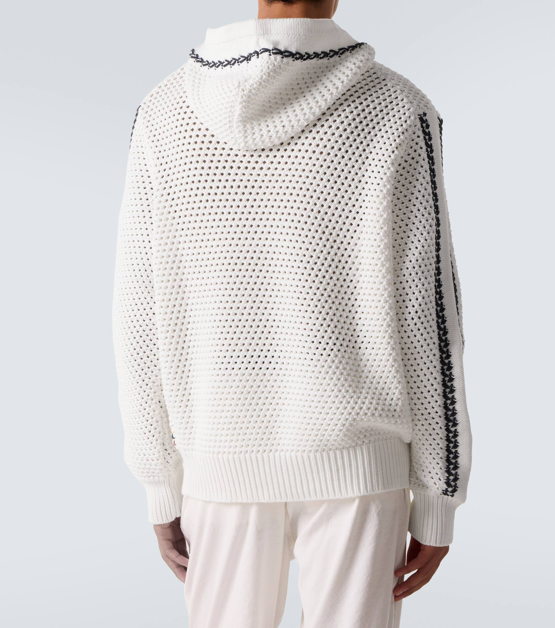 Kirk striped crochet cotton-blend hoodie - 4
