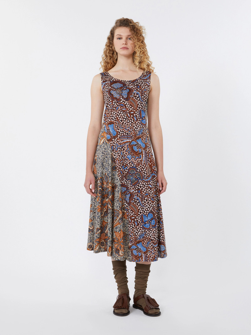 PAUSA Printed jersey midi dress - TOBACCO 3
