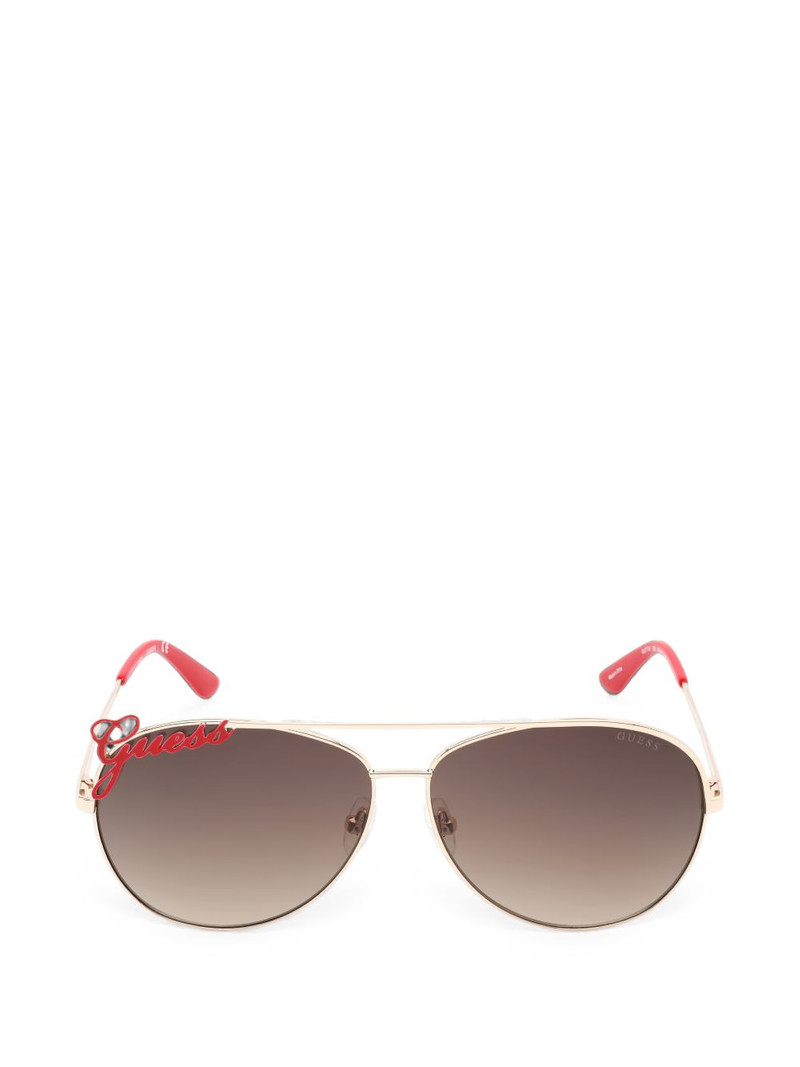 logo-plaque pilot-frame sunglasses 1