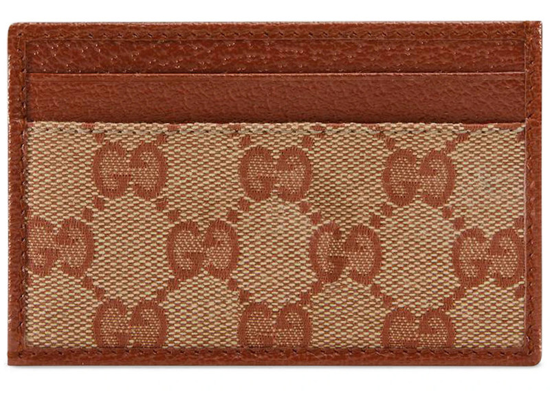 GUCCI Gucci NY Yankees Patch Card Case GG Beige/Brick Red outlook