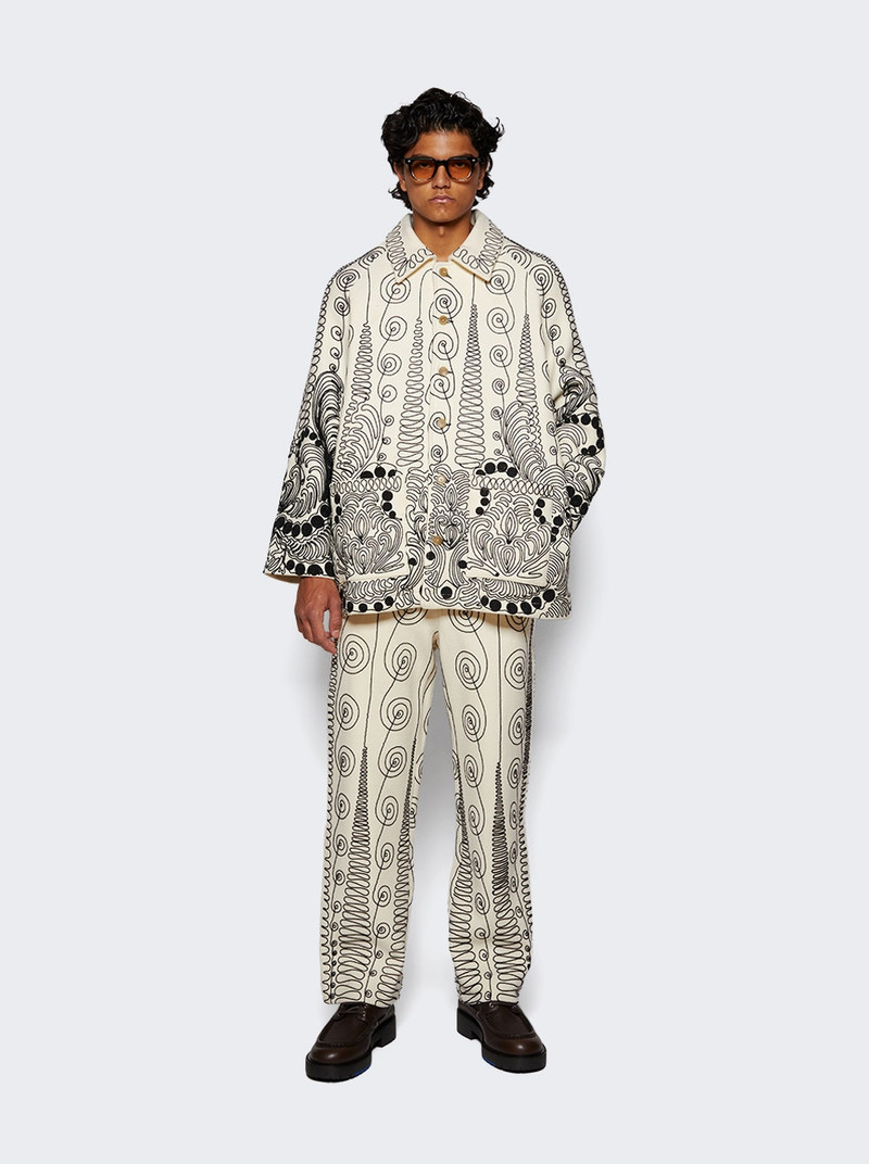 BODE Quillwork Trousers Cream And Black outlook