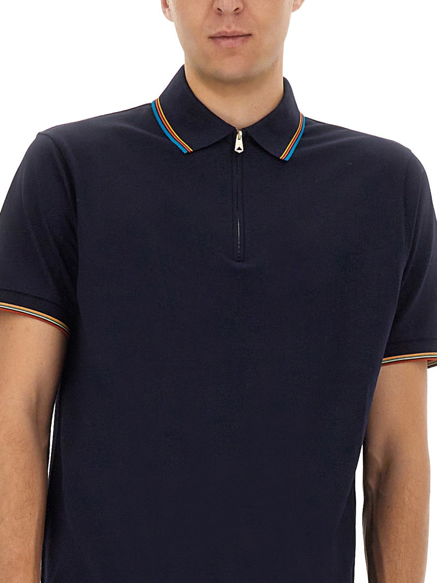 Cotton Polo Shirt With Zipper - 4
