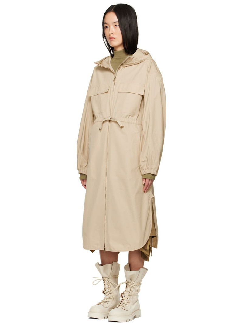 Moncler Beige Peronne Long Coat outlook