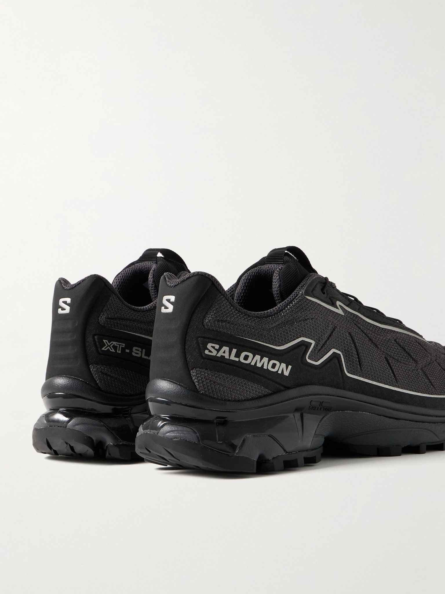 XT-SLATE Rubber-Trimmed Mesh Sneakers Black - 5