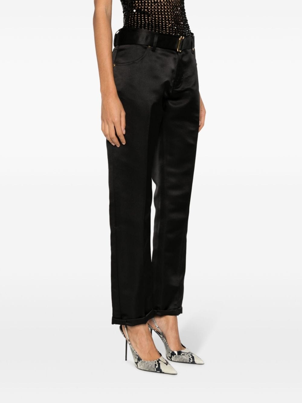 duchesse-satin silk boyfriend trousers - 3