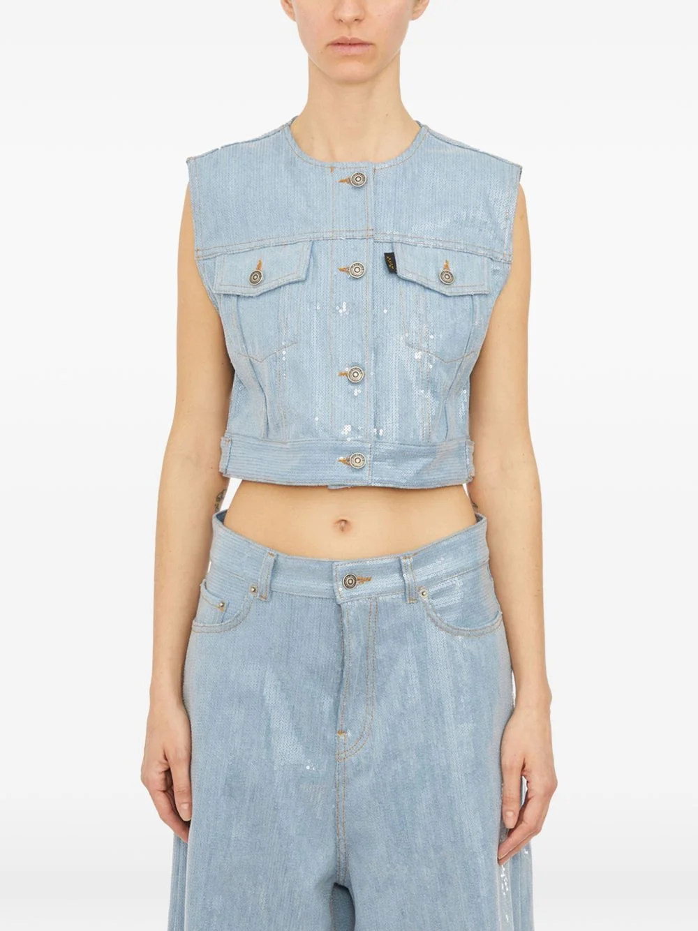 Judy sequin buttoned gilet - 1