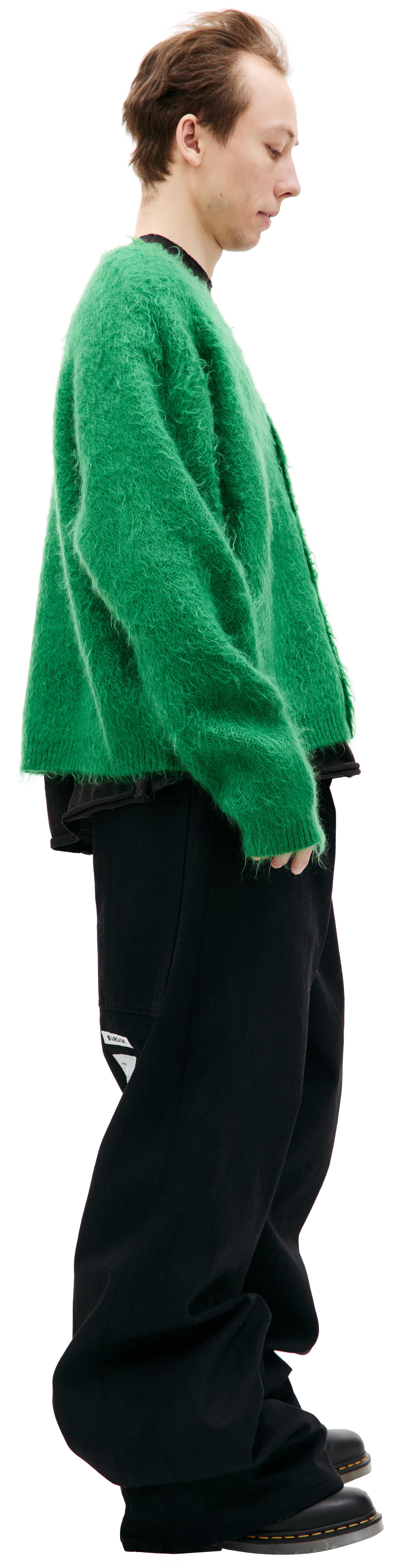 GREEN MOHAIR CARDIGAN - 2
