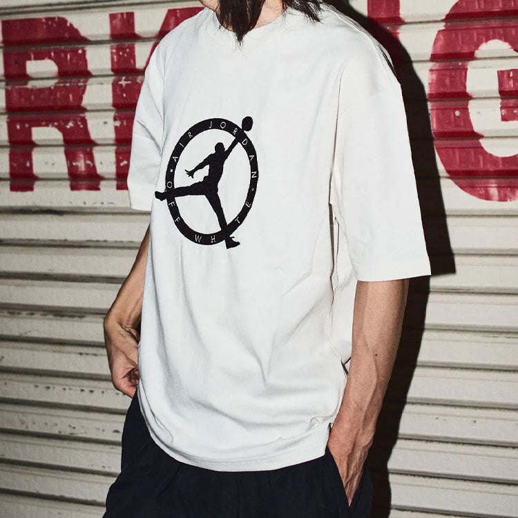 Air Jordan x Off-White MJ T-Shirt Asia Sizing 'White Black Forest Green' DM0062-054 - 3