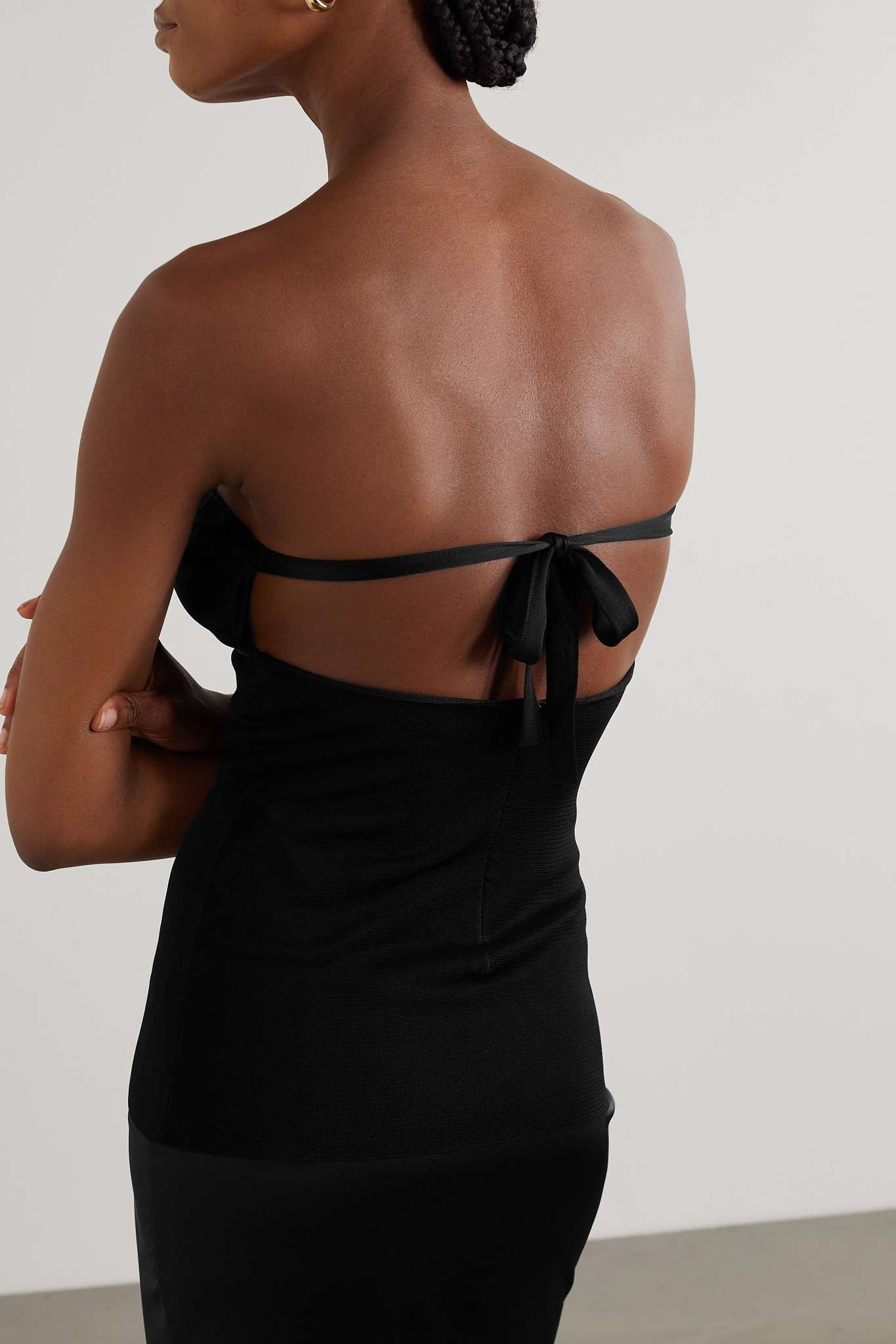 Strapless cutout embellished stretch-knit top - 4