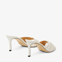 JIMMY CHOO Basil Mule 75 Latte Nappa Leather Mules | REVERSIBLE