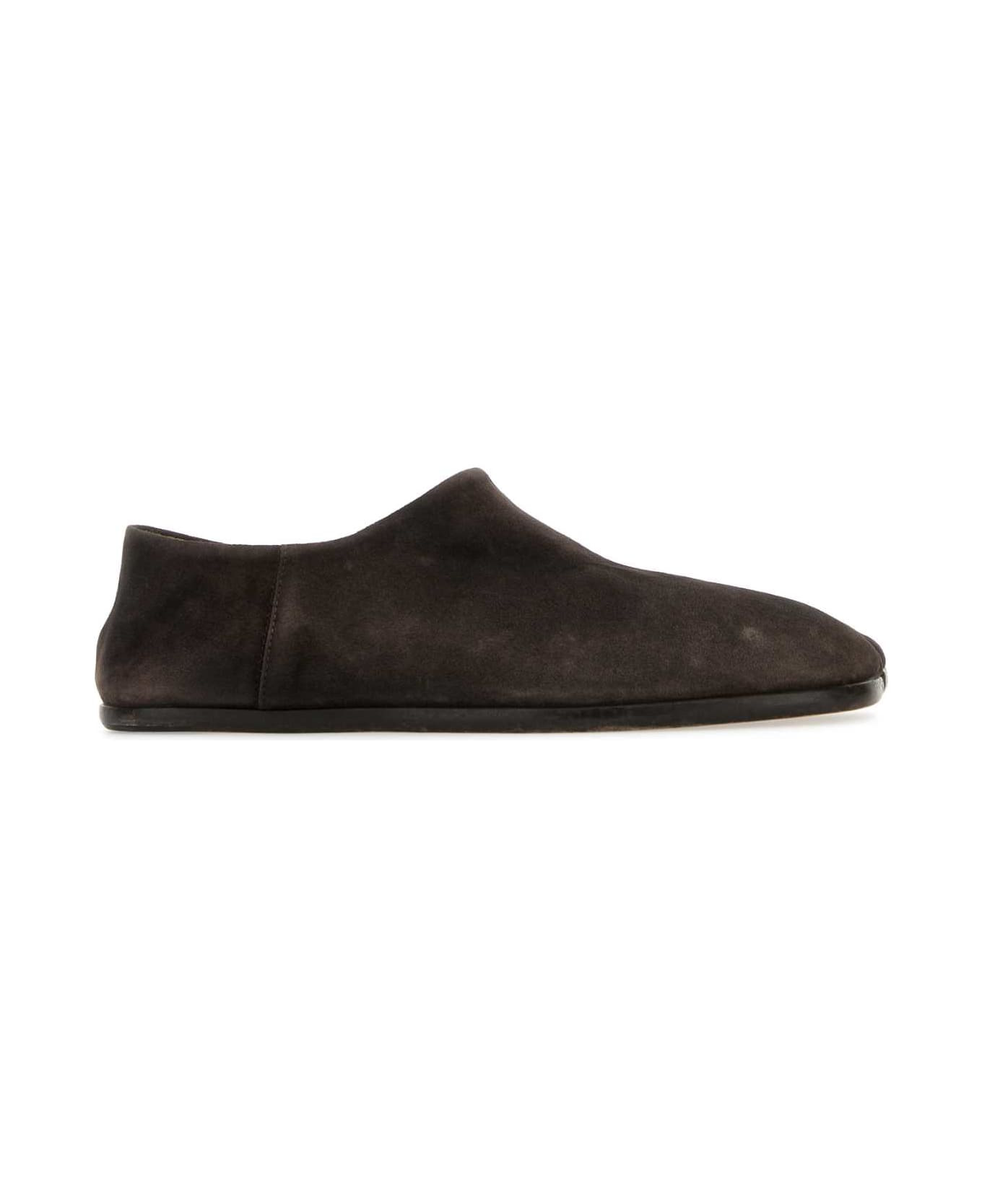 Brown Suede Tabi Loafers - 1