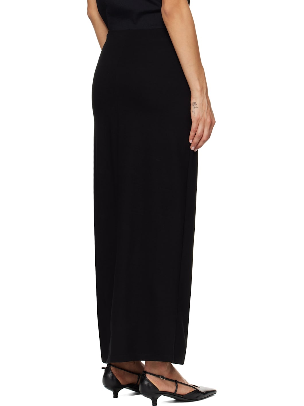 Black Rio Side Slit Maxi Skirt - 3