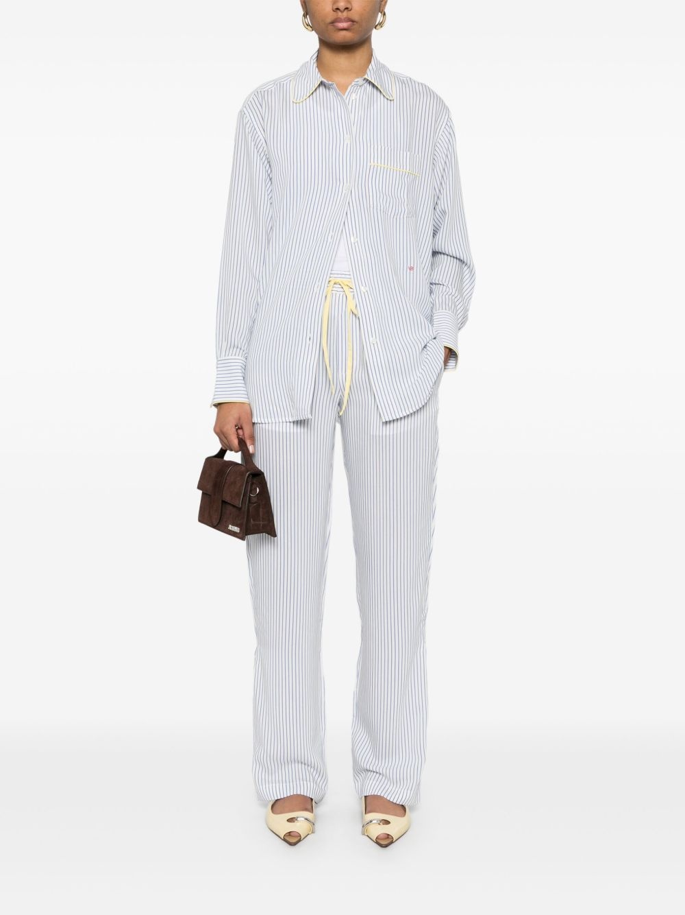 striped pajama-style trousers - 2