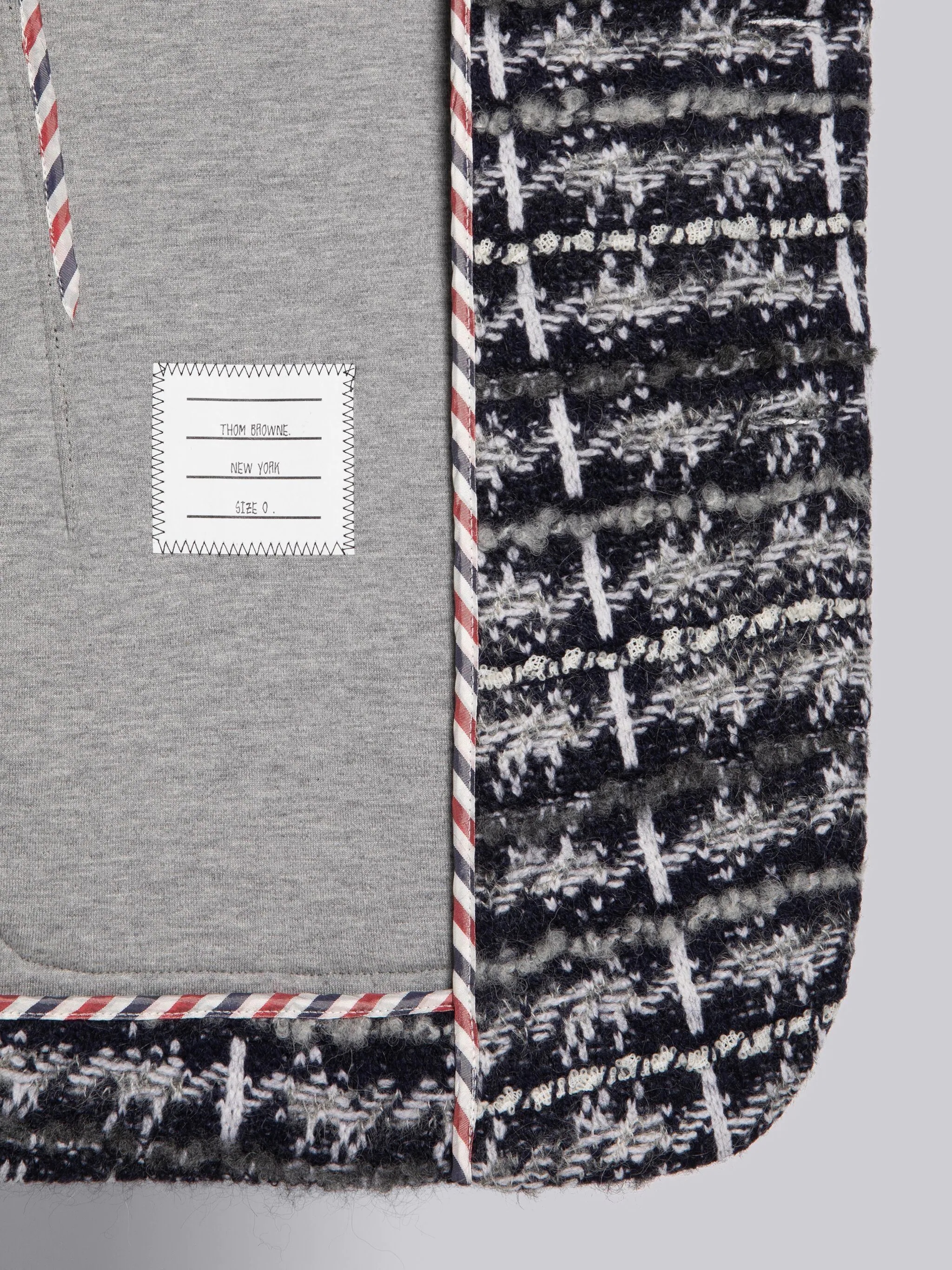 Tartan Merino Jacquard 4-Bar Knit Sack Jacket - 6