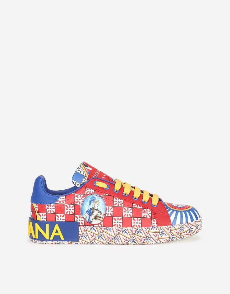 Calfskin nappa Portofino sneakers with Carretto print - 1