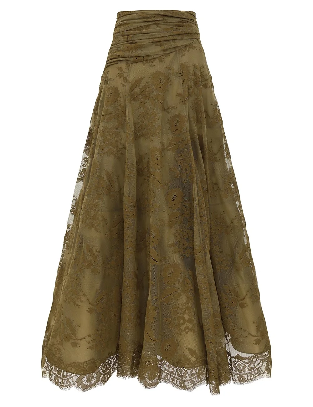 CLASH LACE DRAPE MAXI SKIRT - 1