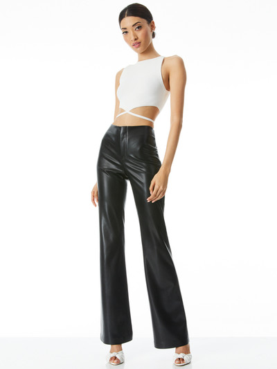 Alice + Olivia TEENY VEGAN LEATHER FLARE PANT outlook