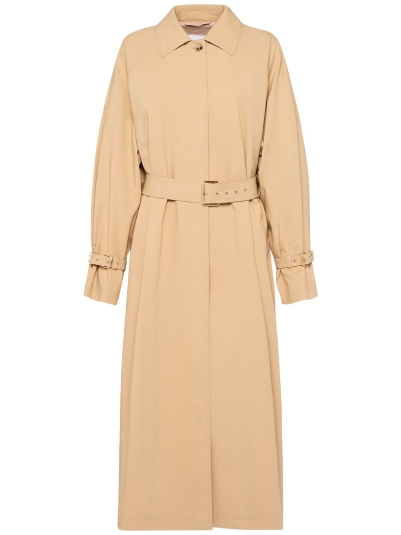 Memo cotton gabardine long trench coat - 1