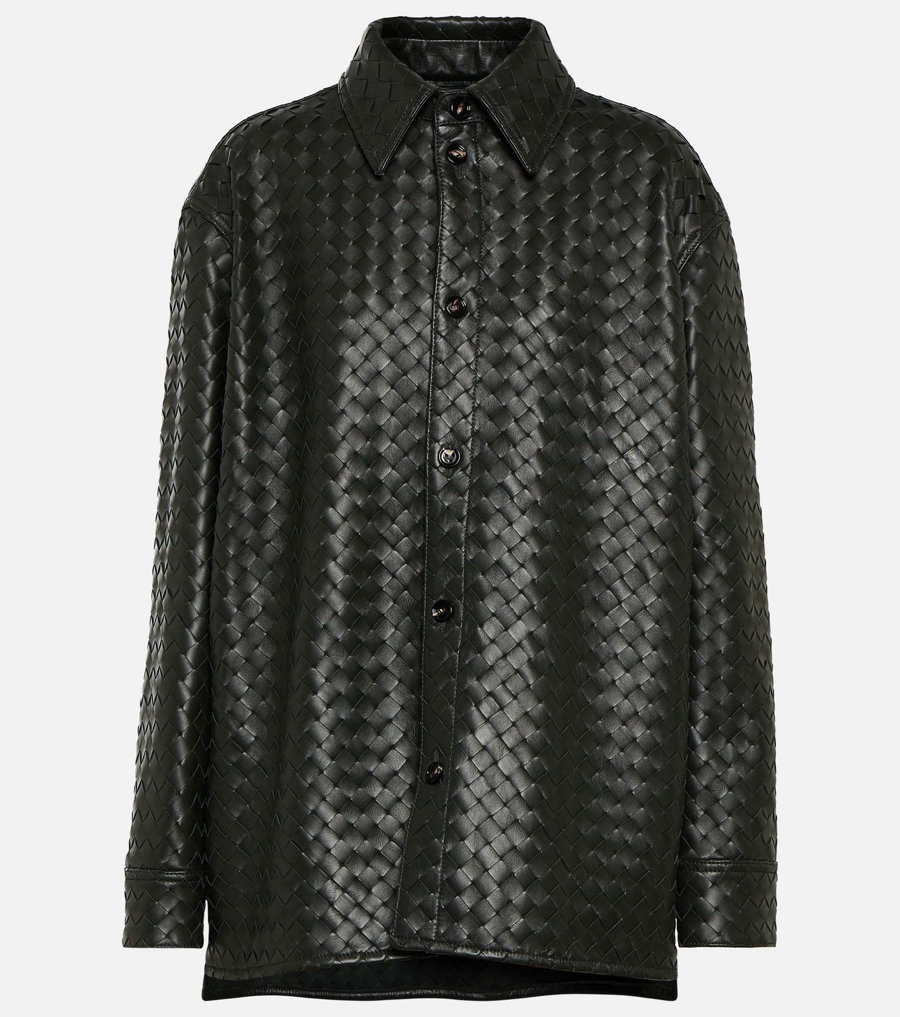Intrecciato leather shirt - 1