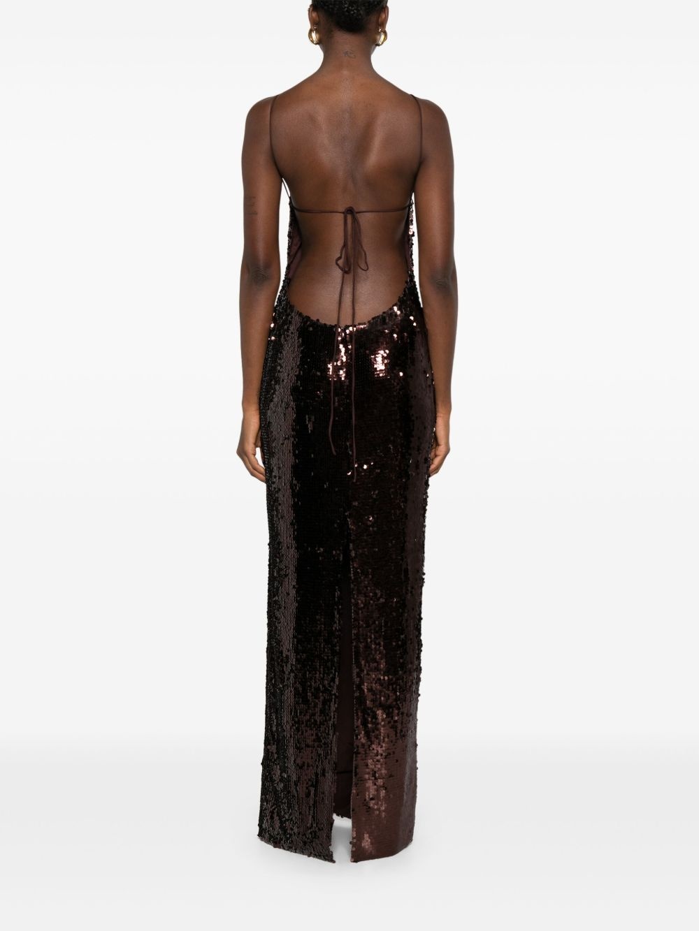 halterneck sequinned dress - 4