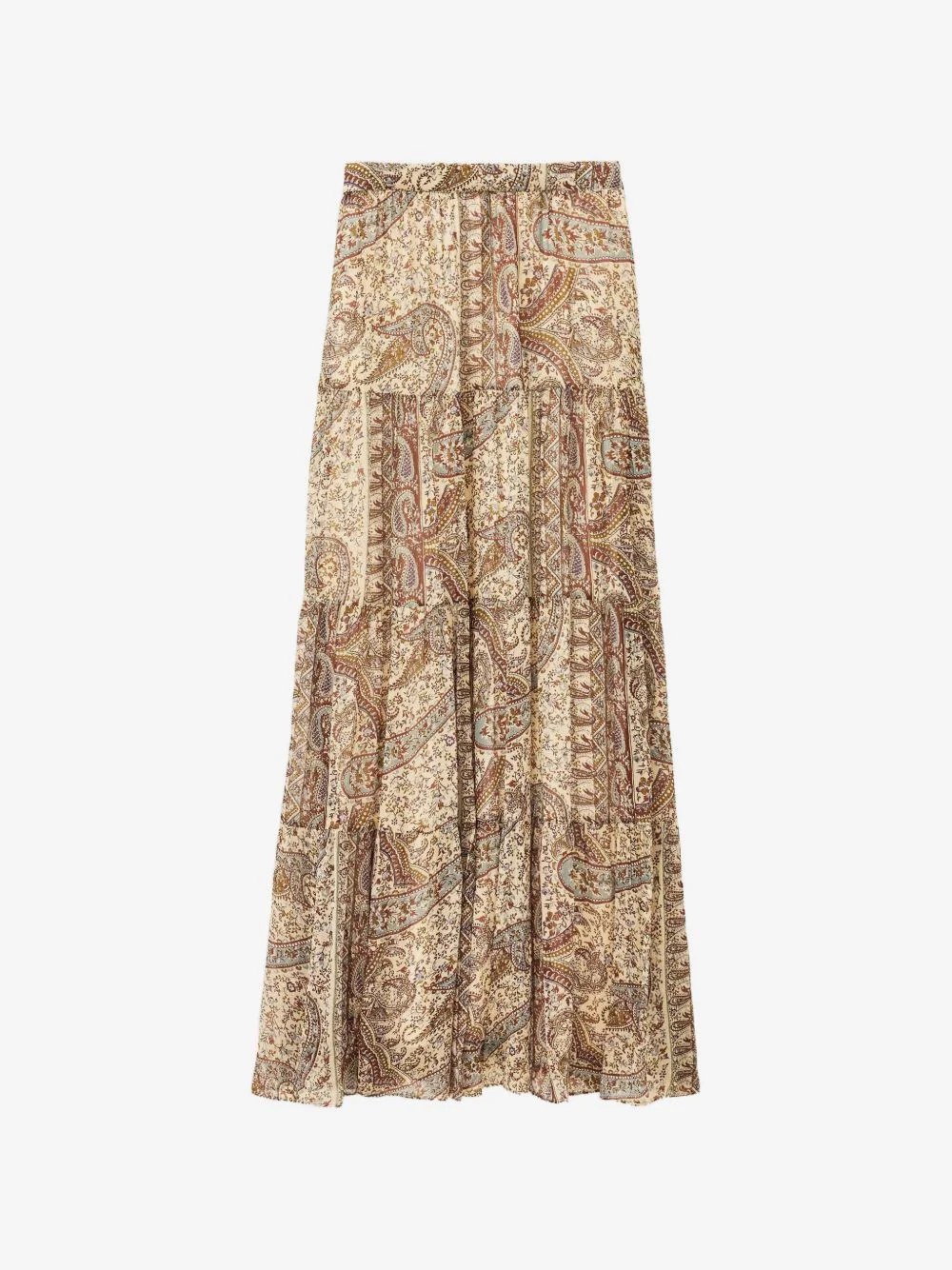 Cali paisley-print tiered maxi skirt - 1