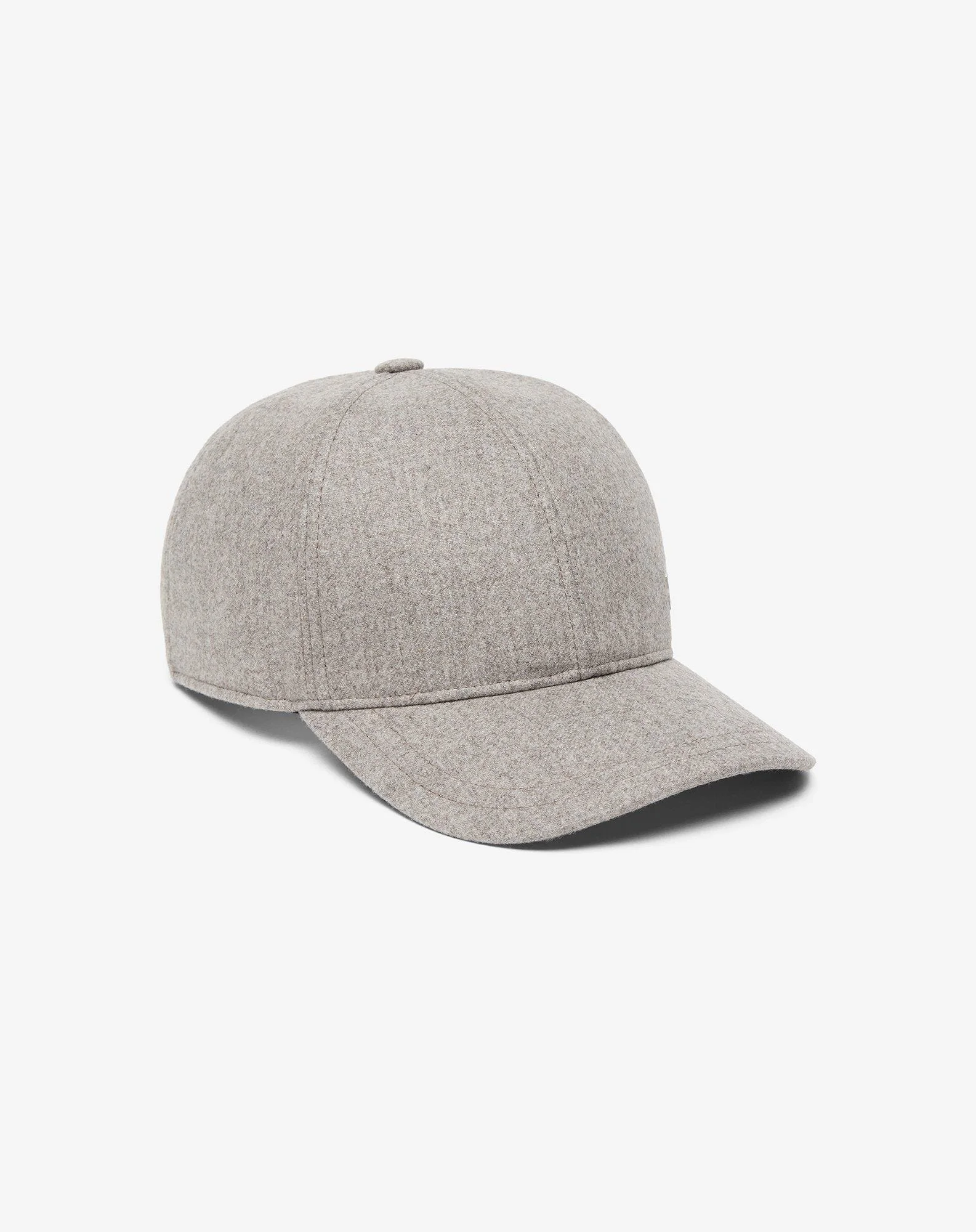 Beige wool flannel baseball cap - 1