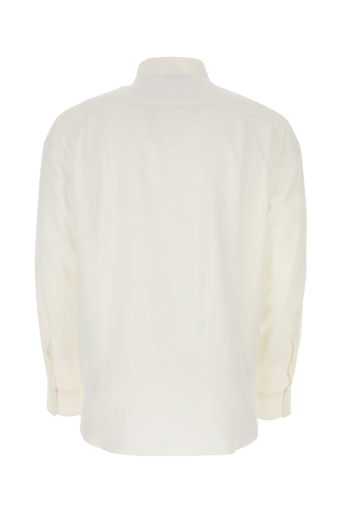 Valentino Garavani Men Ivory Silk Shirt - 2