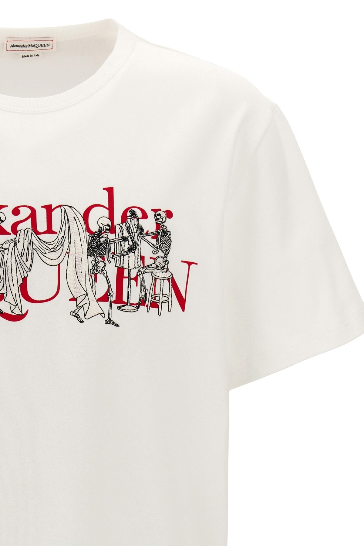 ★alexander mcqueen★ Logo embroidered short sleeve t-shirt Alexander McQueen logo-embroidered Cotton T-shirt | White
