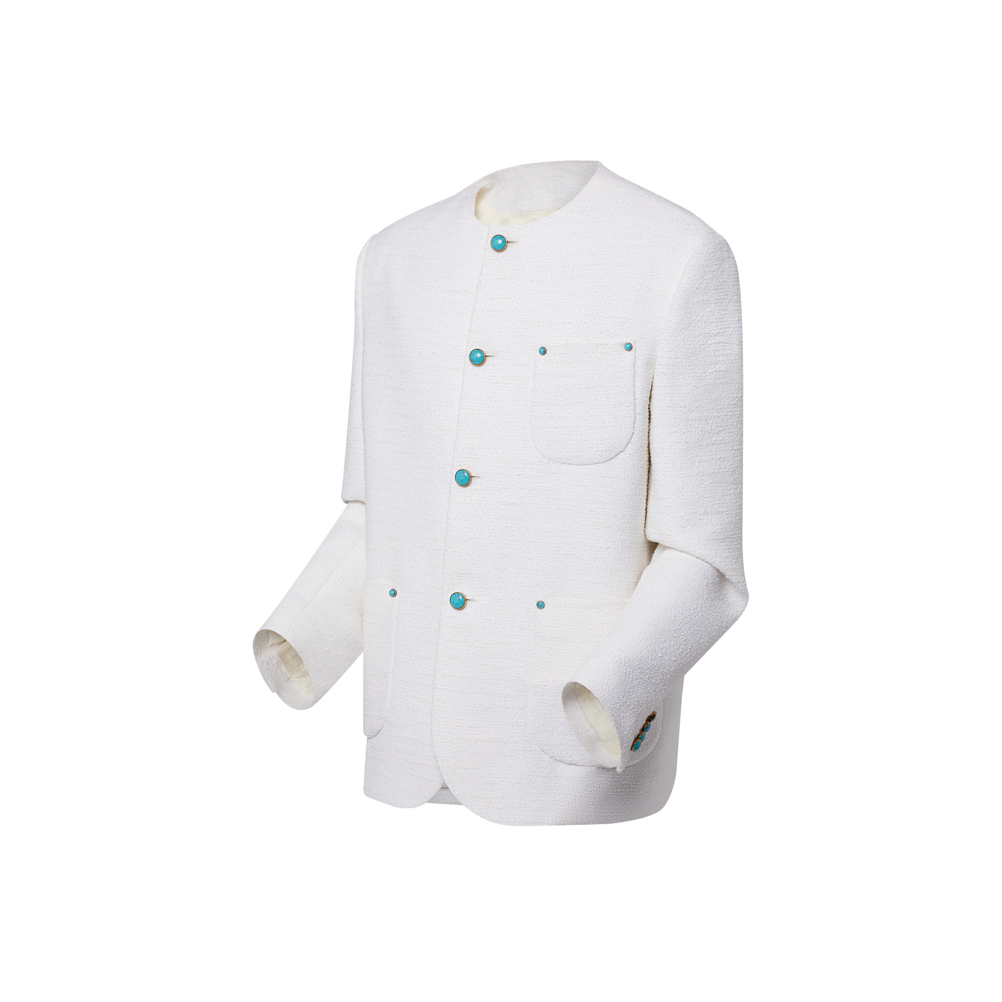 Chic Collarless Baby Llama And Wool-Blend Jacket - 2
