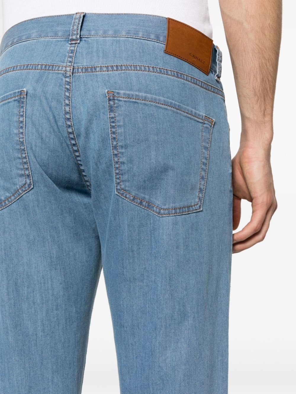 logo-patch slim-fit jeans - 5