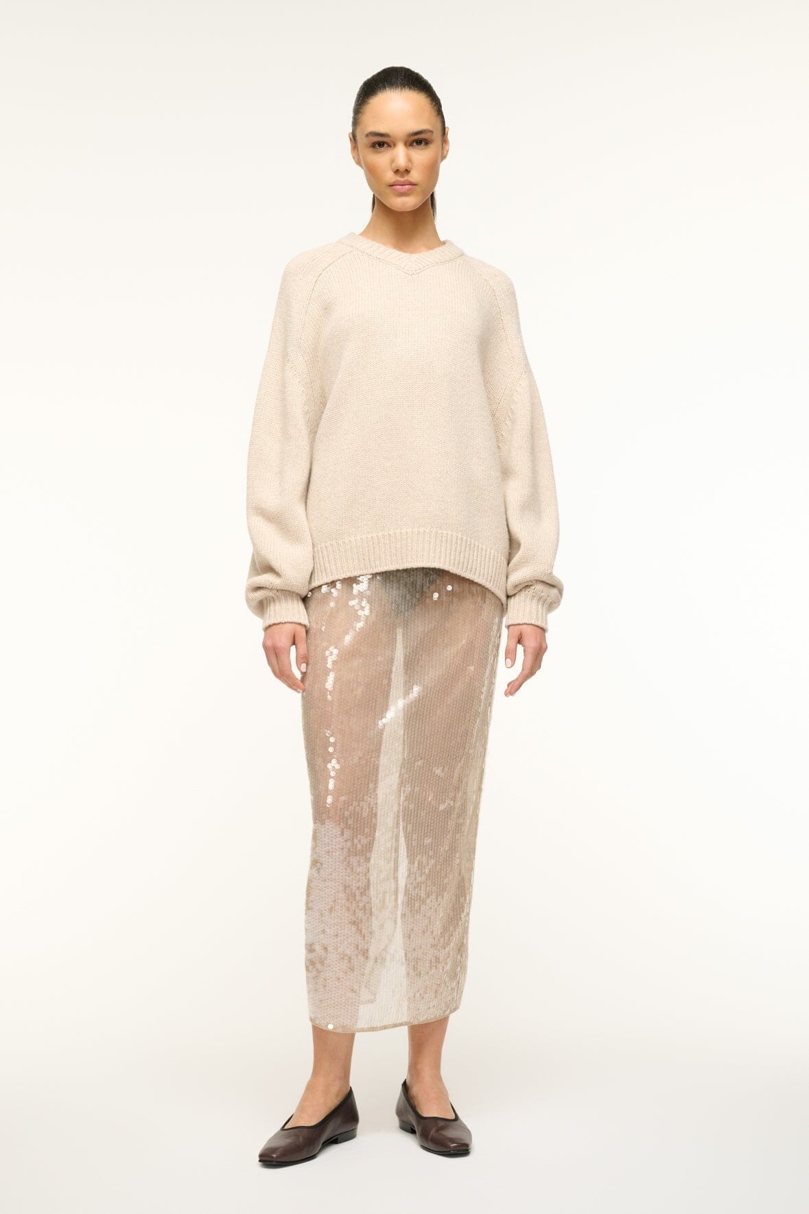 STAUD CASEY SKIRT MOON - 4