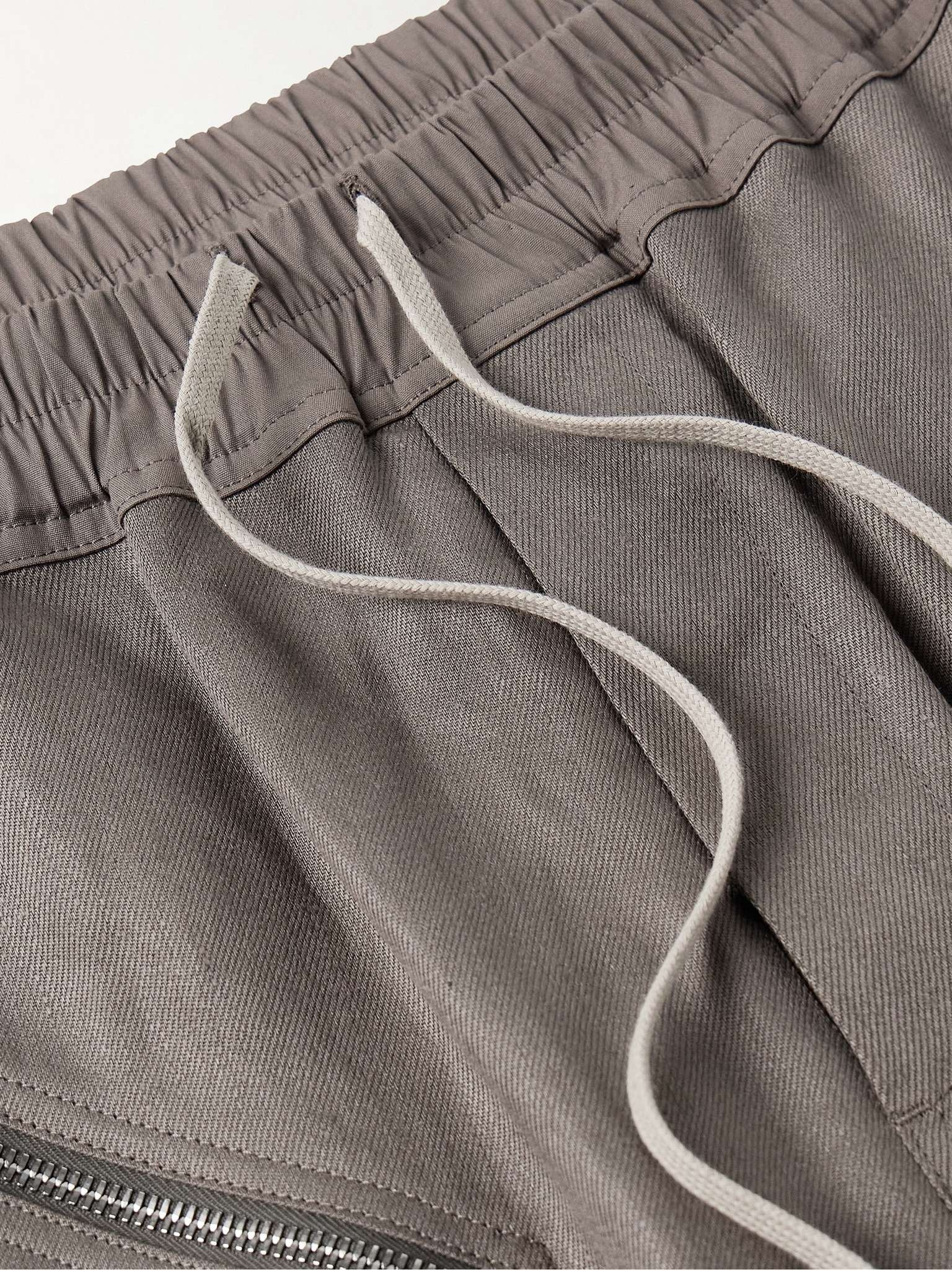 Slim-Fit Tapered Zip-Detailed Linen-Canvas Trousers - 6