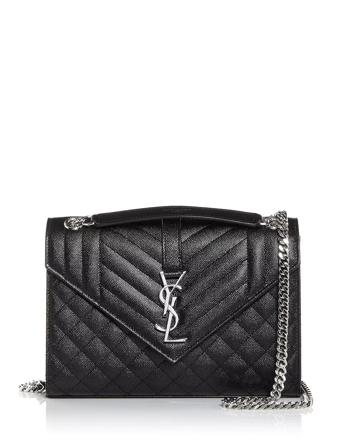 Envelope Medium Quilted Grain De Poudre Embossed Leather Crossbody - 1