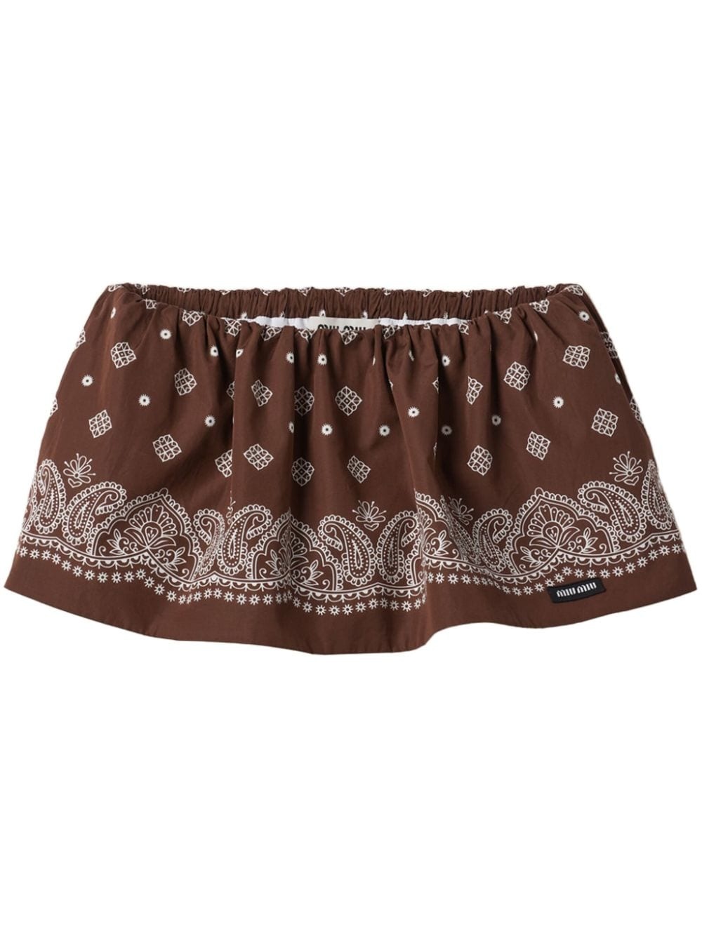 paisley-print poplin miniskirt - 1